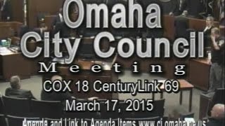 preview picture of video 'Omaha Nebraska City Council Meeting, March 17, 2015'