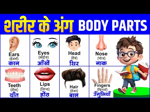 Body parts name for kids | body parts name english and hindi | शरीर के अंगों के नाम