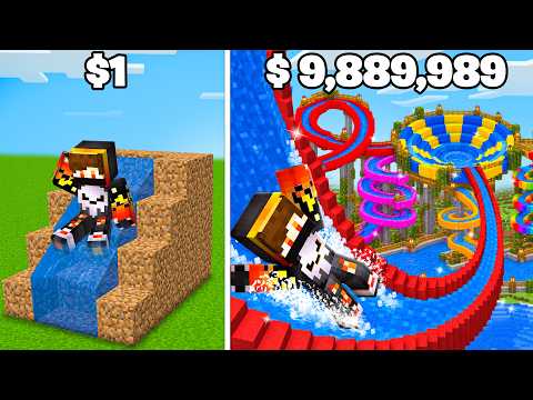 $1 vs $100,000 WATER PARK in Minecraft..