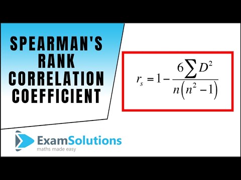 Spearman's Rank Correlation Coefficient : ExamSolutions Maths Revision