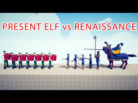 PRESENT ELF Team vs RENAISSANCE Team - Totally Accurate Battle Simulator TABS