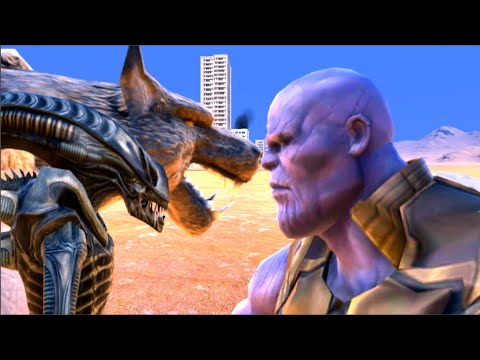Werewolf & Alien vs Thanos - EPIC Fight