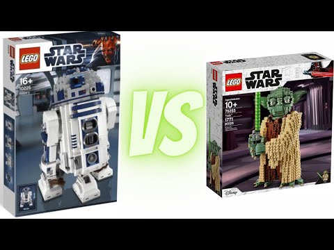 LEGO Star Wars UCS R2-D2 vs Buildable Yoda Comparison (10225/75308 vs 75255)