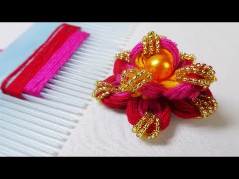 hand embroidery amazing trick with hair comb|easy woolen flower making idea