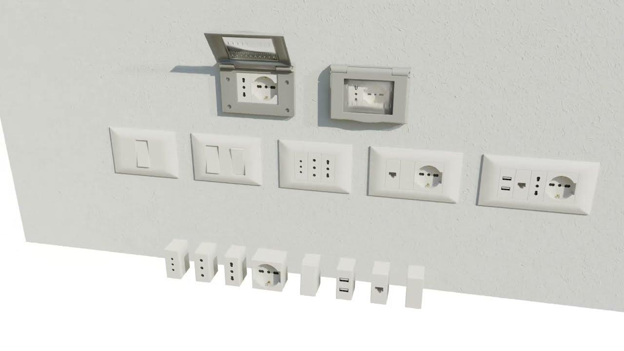 Collezione Prese Elettriche Italiane Modello 3D