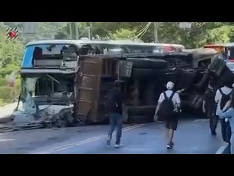 【車禍影片】砂石車 v.s 國光客運