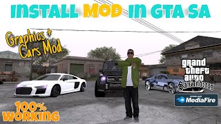 GTA SA GRAPHICS + CARS MOD😍🤯 II MEDIA FIRE II HOW TO INSTALL MODS TUTORIAL VIDEO🔥 II ZARCHIVER ONLY