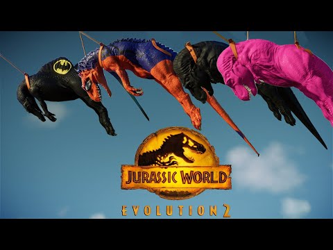 Spiderman I Rex vs Color Pack T Rex, Batman Spinosaurus Dino Fights Jurassic World Evolution 2