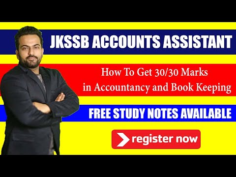 How To Get 30/30 Marks in Accountancy and Book Keeping | JKSSB Accounts Assistant | Free Study Notes