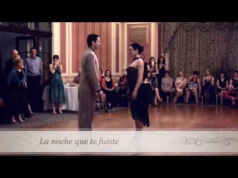  Ricardo Oria  and  Jenny Oria  are  dancing  to  "  La Noche Que Te Fuiste  "  by  Miguel Caló  at  Hereford Spring Tango Festival  in  2015