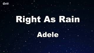 Right As Rain - Adele Karaoke 【No Guide Melody】 Instrumental