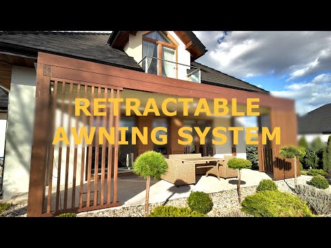 SlideCanopy - slide on wire canopy. Retractable shade awning for pergola, suncover, rainproof gazebo