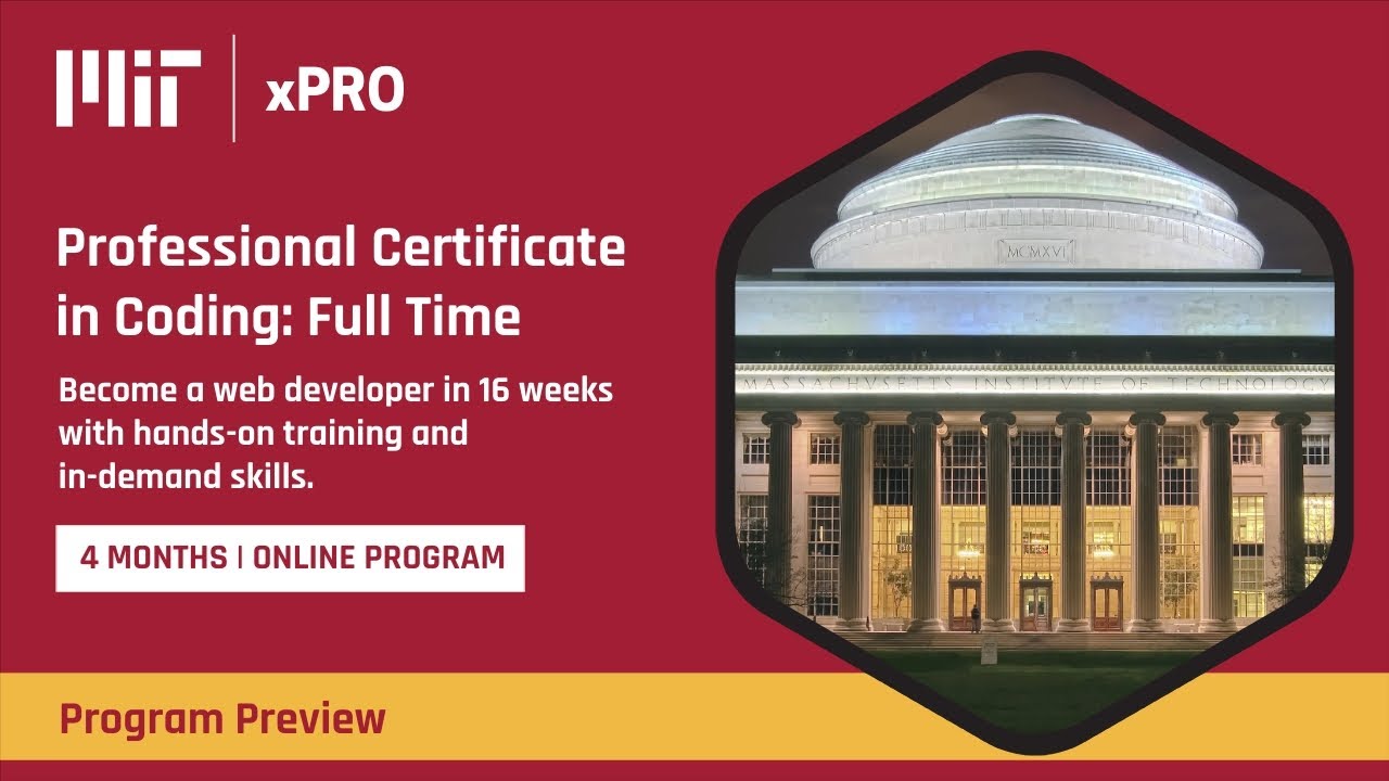 Online Course Preview | Professional Certificate in Coding: Full Time at MIT XPRO