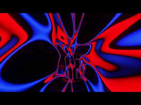 Abstract Background Video 4k VJ LOOP NEON Tunnel Wave Metallic Red Blue Black  Screensaver Visual