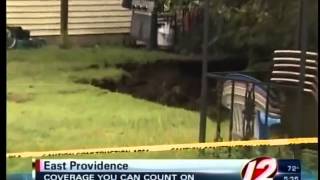 preview picture of video 'Sinkhole Creates Problems in East Providence'