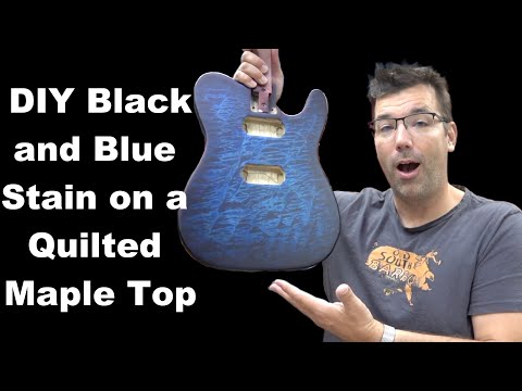 Staining a 1pc Quilted Maple Top w/Black & Blue - Members Giveaway!