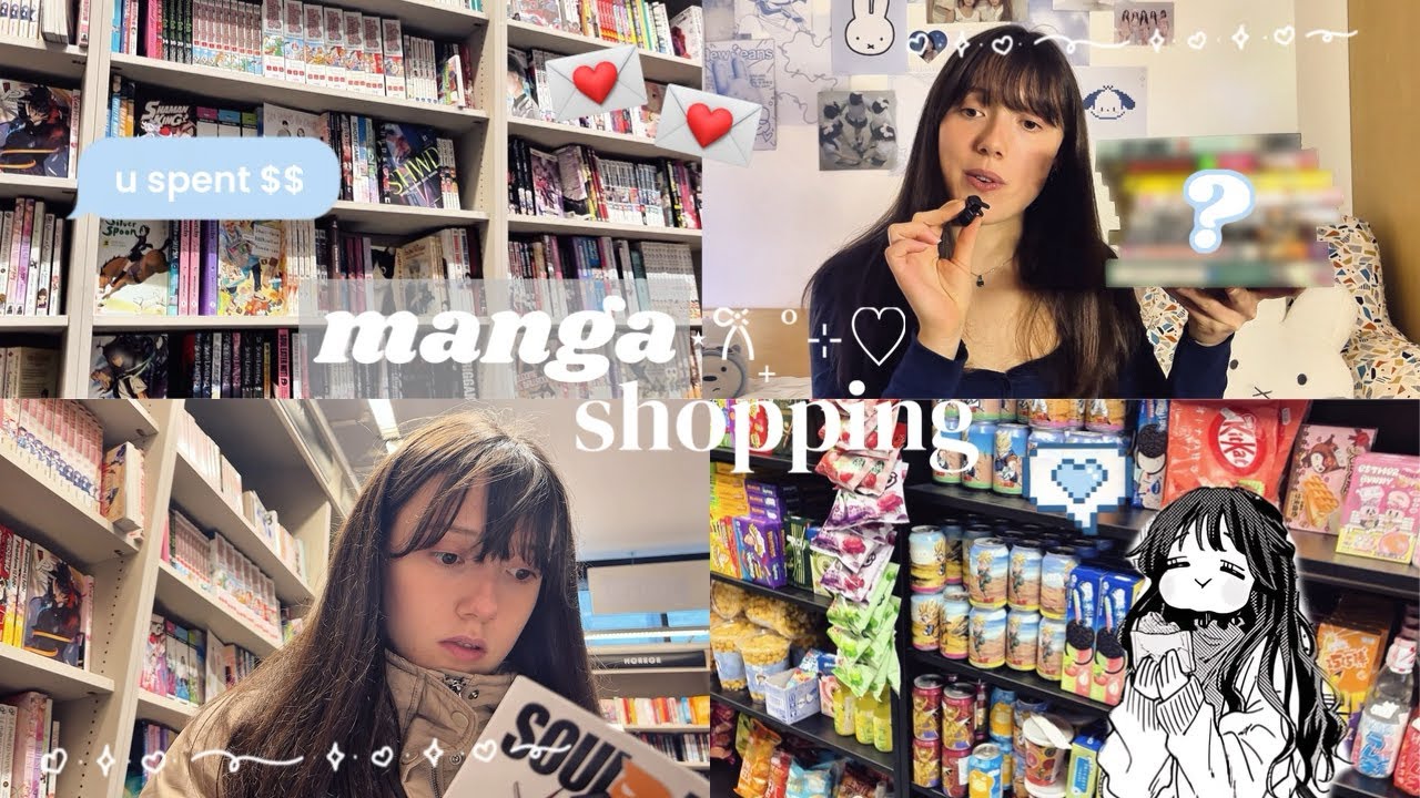 MANGA VLOG 💌 starting my collection ! bookstores, haul + cafe 𐙚⋆°.⋆♡