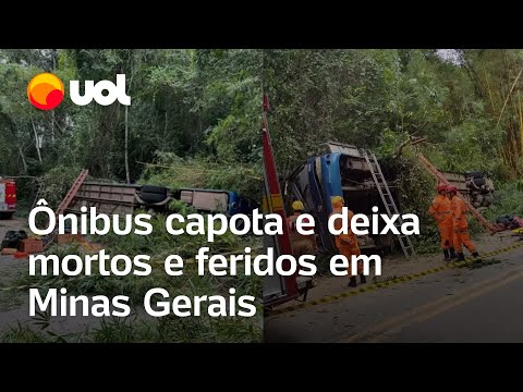Ônibus capota em rodovia de Minas Gerais e deixa pelo menos sete mortos e treze feridos; vídeo
