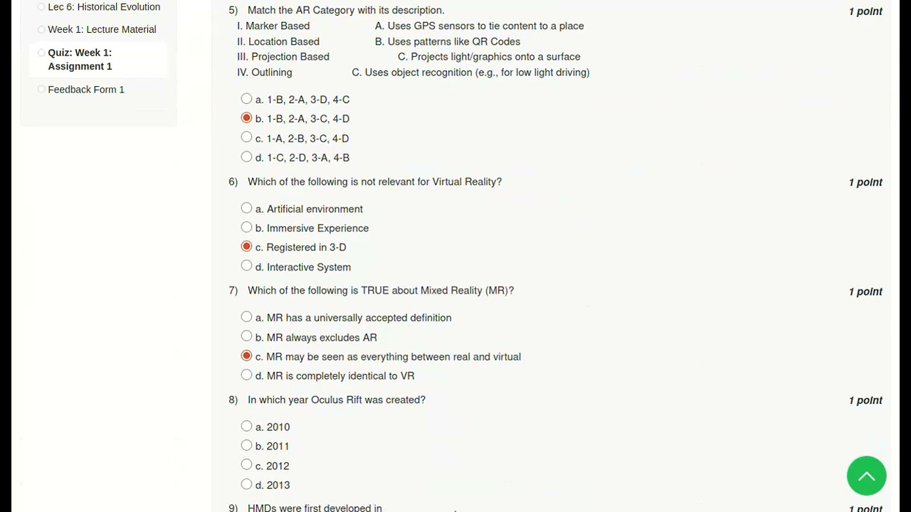 Foundation for Virtual and Augmented Reality systems Assignment 01