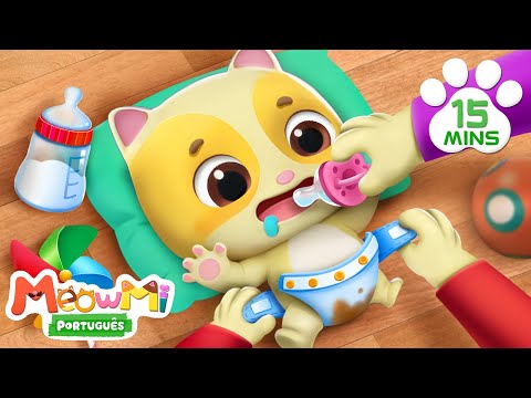 🐱 Show da Família Gato - Cuidando do Bebezinho | Músicas Infantis em Português | Compilação