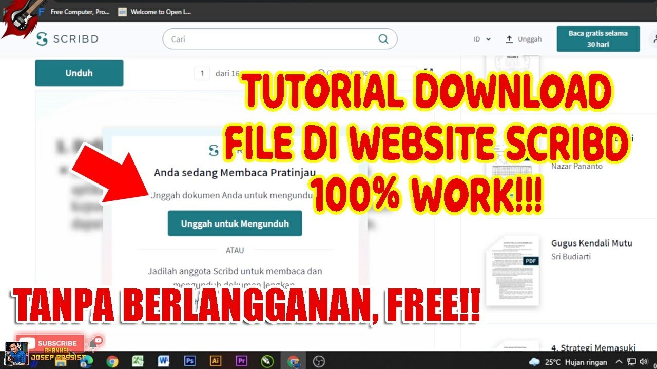 Tutorial Download File di Website Scribd | 100% Work!