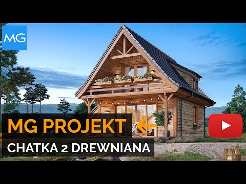 Projekt domu Chatka 2 drewniana MG Projekt - 64.78 m2 - koszt budowy 101 tys. zł