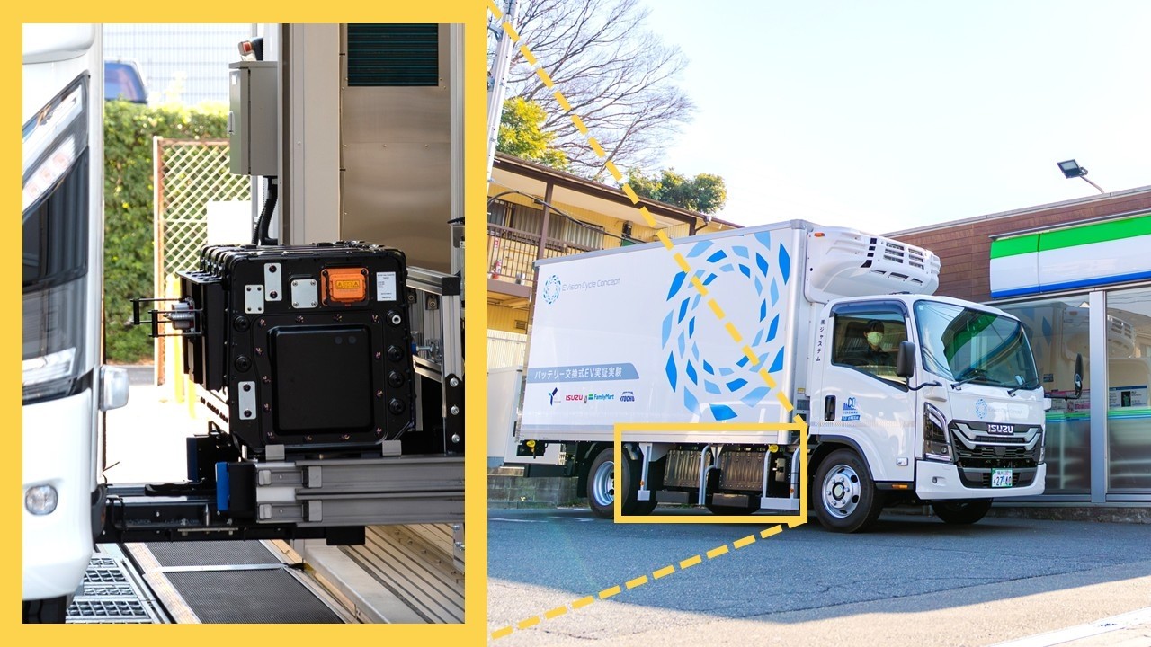 バッテリー交換式EVトラックを使用したファミリーマート配送実証- ISUZU
