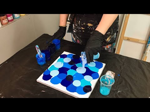 Gorgeous liquid paint puddles - acrylic casting - acrylic pouring