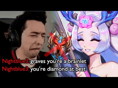 Stopping Nightblue3 from getting Challenger as he rages that he's better than our Jungler-Lillia Mid