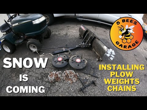 Craftsman Garden Tractor Plow install with Wheel Weights and Chains GT3000 GT4000 GT5000 GT6000