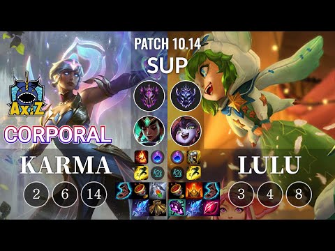 AXIZ Corporal Karma vs Lulu Sup - KR Patch 10.14