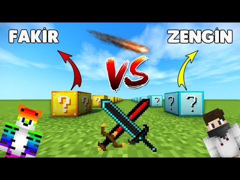 ZENGİN VS FAKİR ŞANS BLOKLARI - Minecraft