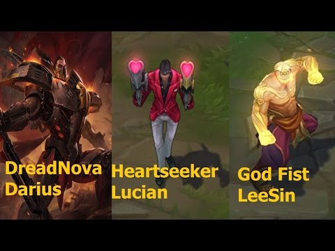 New Skin Darius - Dread Nova Darius vs Leesin God Fist, Gatekeeper Galio