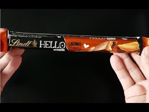 The Joy of opening Lindt Hello Caramel Brownie Chocolate