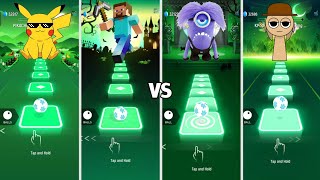 Pikachu vs Minecraft vs Minions Banana vs Sprunki Theme Song - Tiles Hop - V Gamer 💥