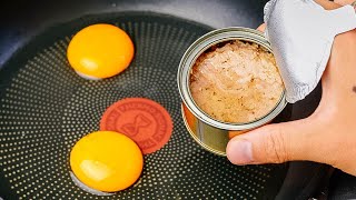 You have eggs and canned tuna at home ❓❓ Easy and quick breakfast!