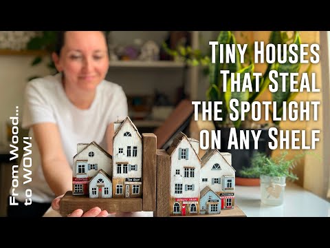 DIY Bookend | Cozy Miniature Houses for Bookshelf Décor | Handmade Home Decor Idea