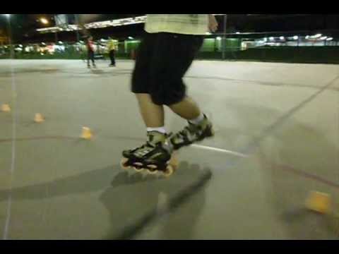 Freestyle inline slalom trick video : Mega