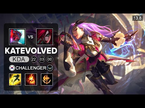 KatEvolved Katarina vs Yone Mid - KR Challenger - Patch 13.8 Season 13