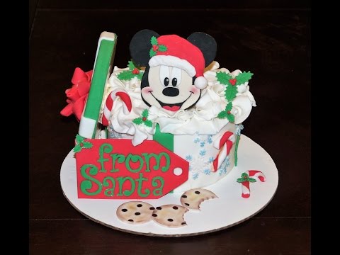 Cake decorating tutorials | how to make a christmas Mickey mouse cake | Sugarella Sweets Video