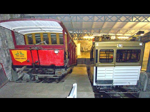 Standseilbahn Montreux Territet Glion Talfahrt 2022 funiculaire funicular Seilbahn Switzerland