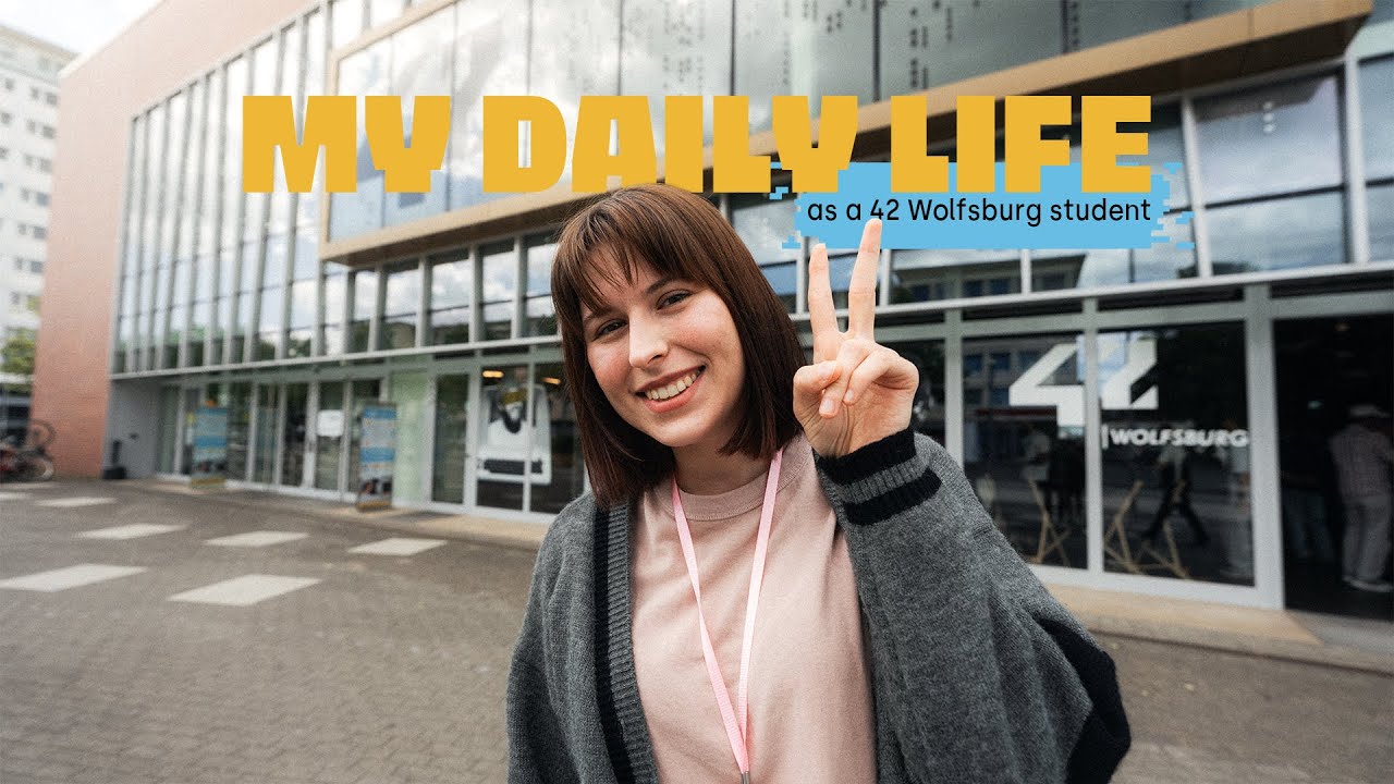Marianna, a 42 Wolfsburg student, on campus