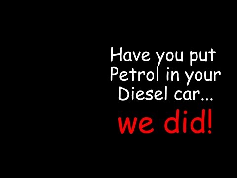 PETROL/GASOLINE IN A DIESEL CAR. I put a 50-50 mix in ours and this is what happened