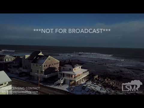 01-05-2018 Scituate, MA lighthouse drone morning after Nor'easter in 4K