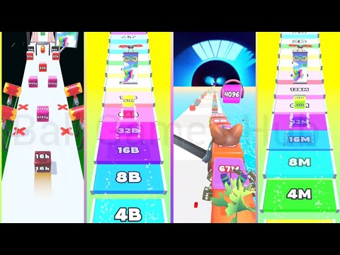 #1. Race | Who Win?? | Jelly Run 2048 vs Jelly Tube Run 2048 | 16B - 8B - 4B - 1B Showdown