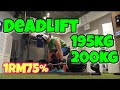 デッドリフト195kg/4, 200kg/2 (1RM75%, 76.9%)【20210614】