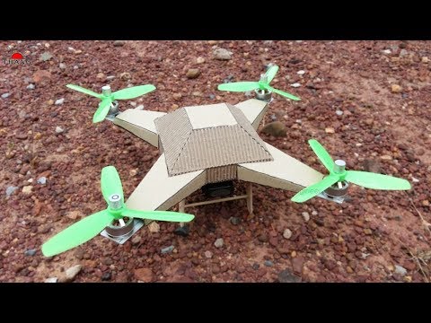 How to make Remote Control Cardboard Drone at home | 100% fly Video