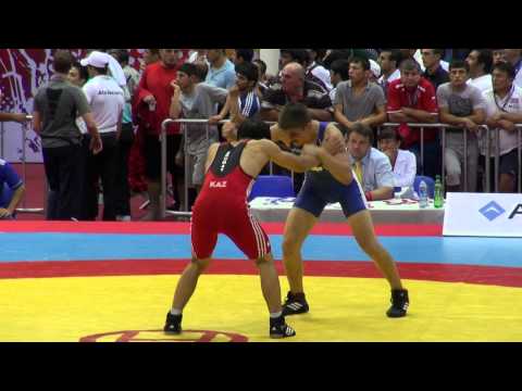 ARCHIVE. 2012 Cadet World Wrestling Championship.FS 63kg Tyler Rowe (CAN) vs Zhumay (KAZ)