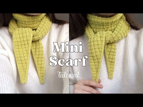 Knitting Mini scarf tutorial 🍃✨ How to knit a small scarf🥂(Inspired by the Sophie scarf)