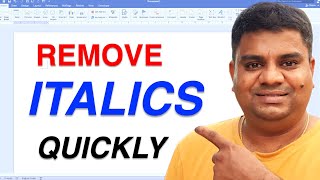 How To Remove Italics In Word Using Keyboard